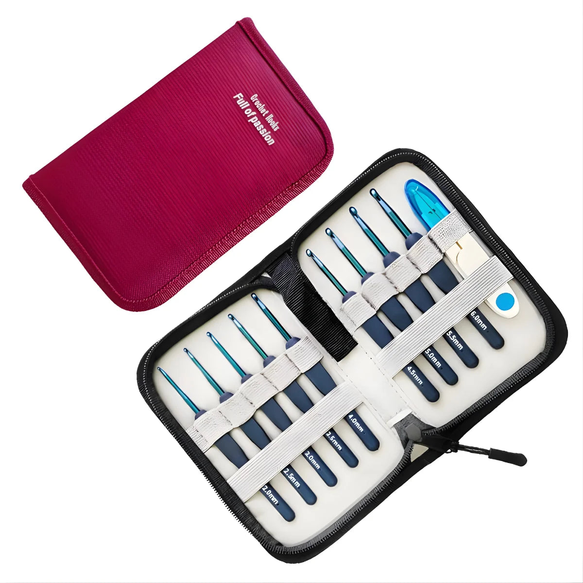 Premium Crochet Hooks Set Red Case | Limited Edition