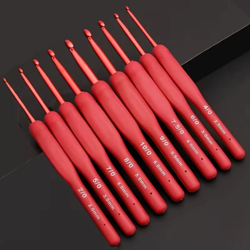 Premium Maroon Crochet Hook Set | Pack of 9