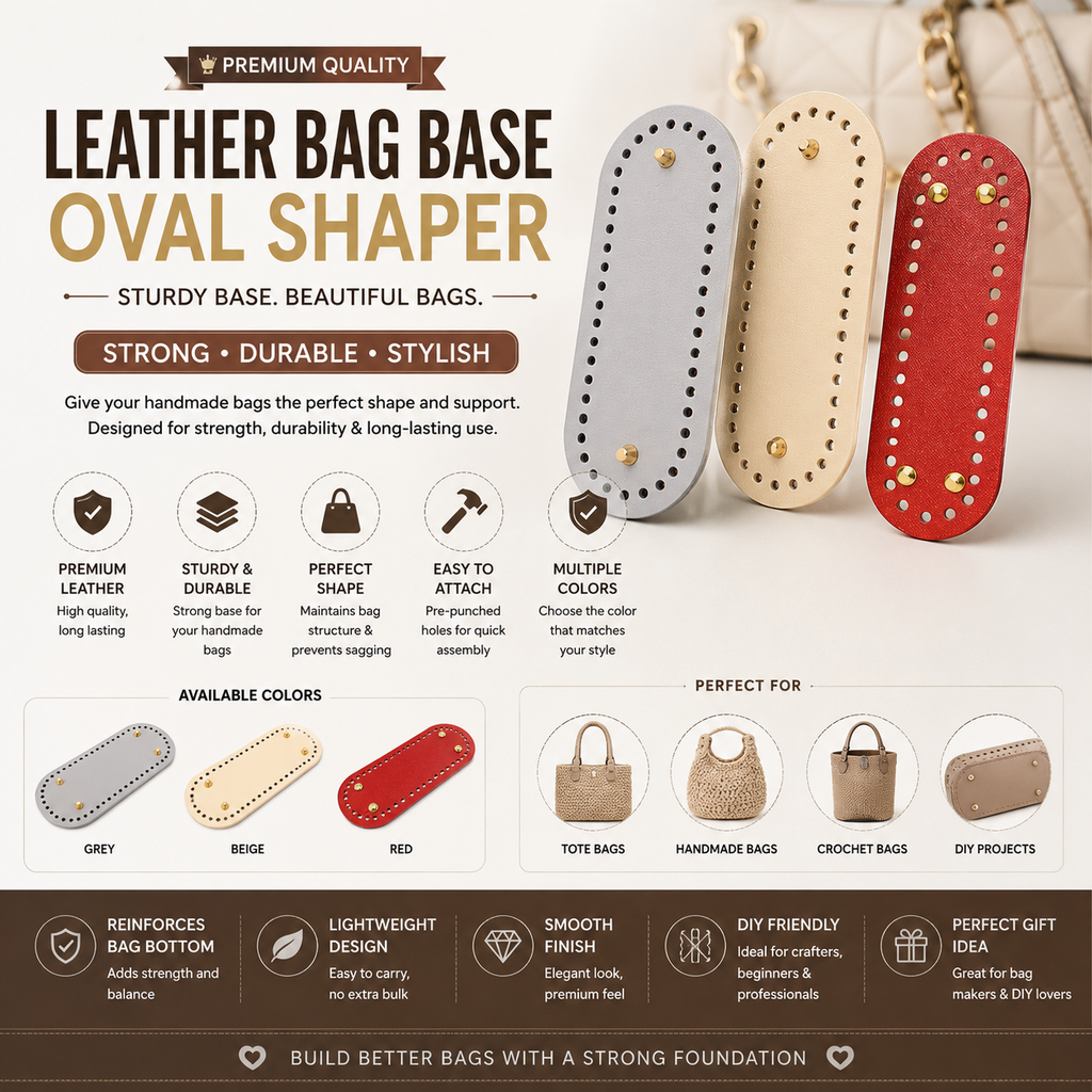Premium Leather Bag Base Oval Shaper