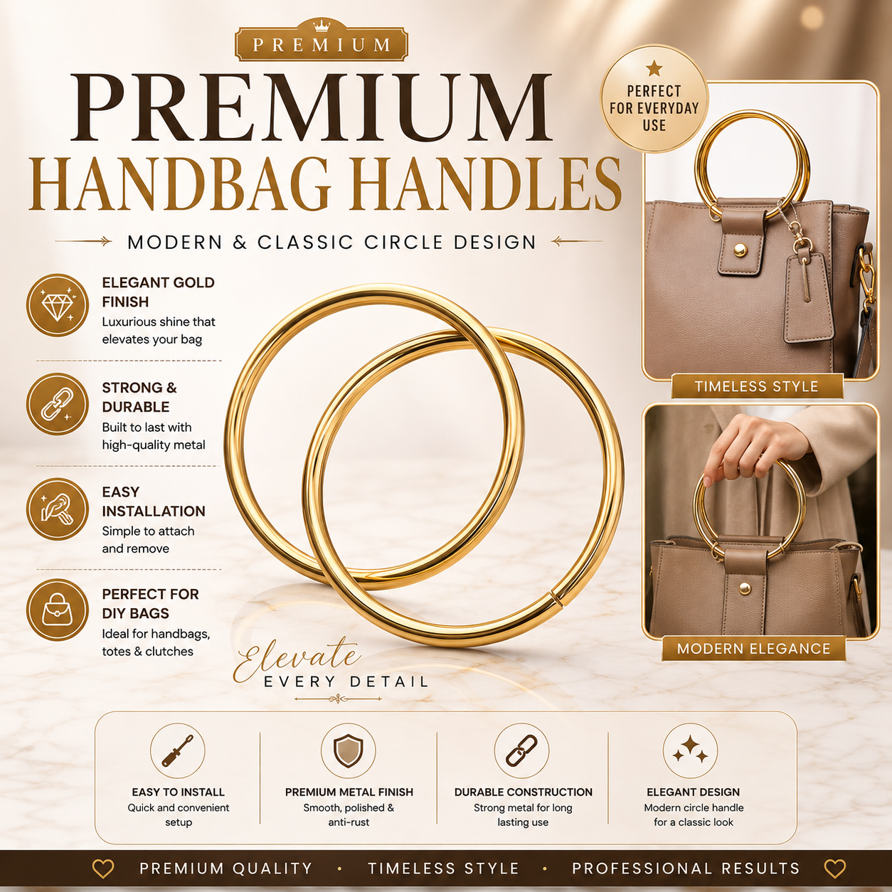 Premium Handbag Handles Modern & Classic