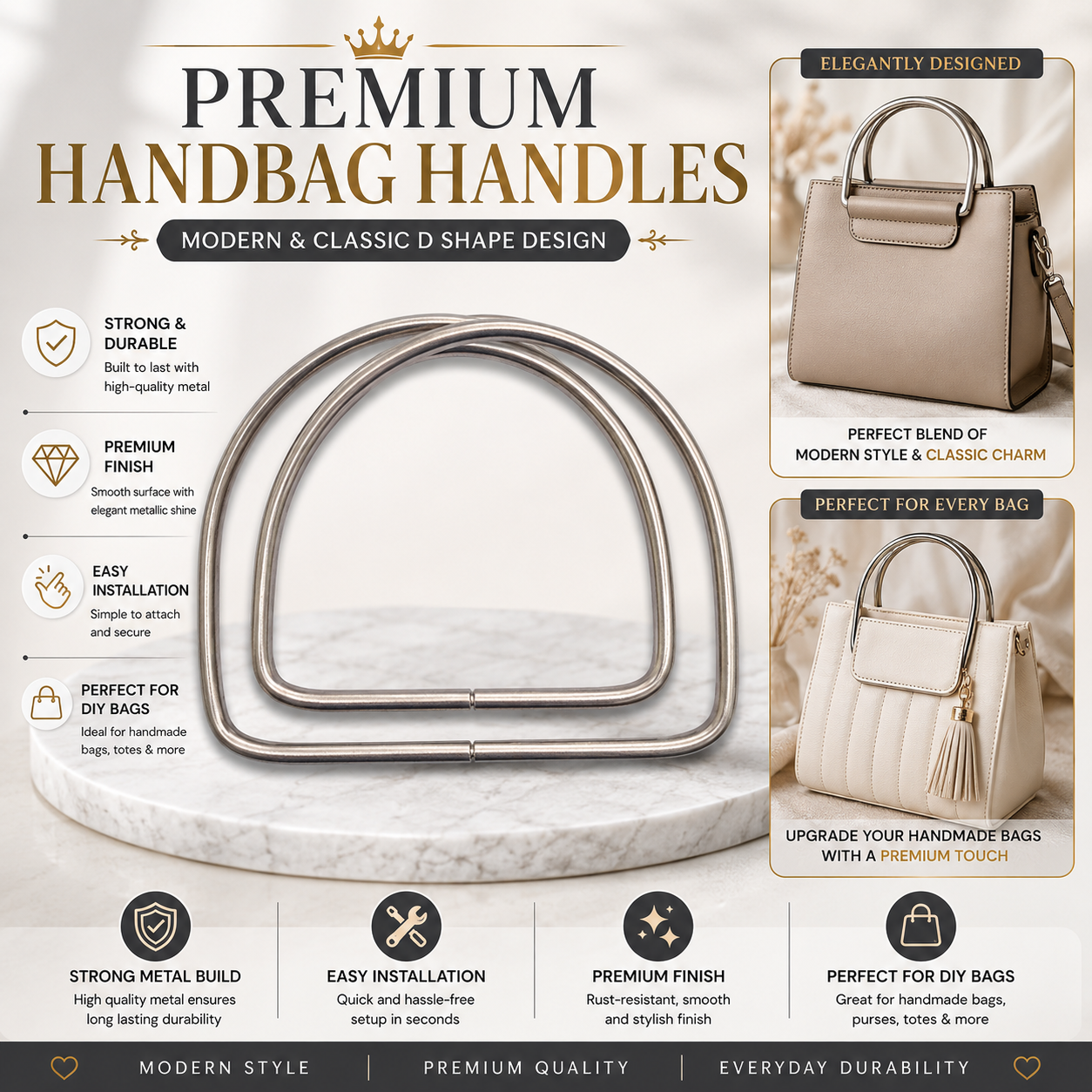 Premium Handbag Handles Modern & Classic