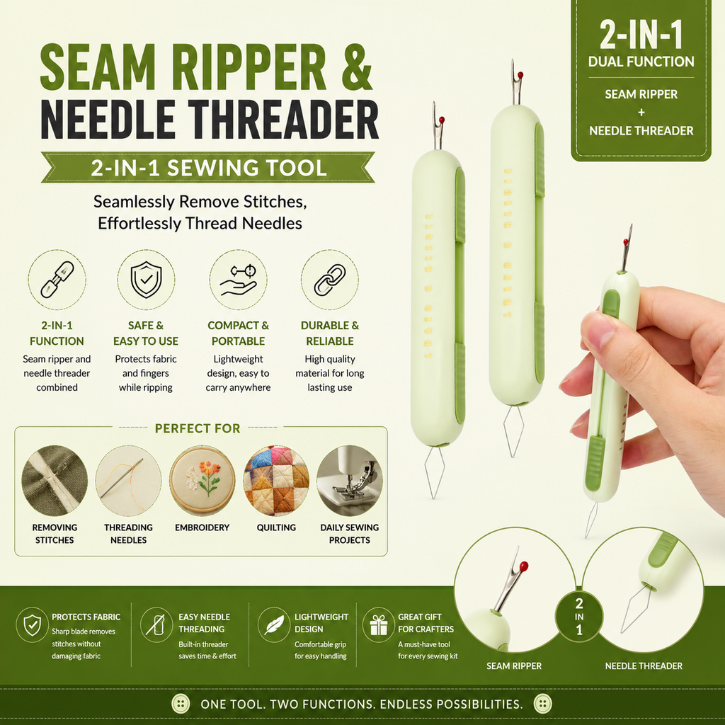Seam Ripper & Needle Threader 2-in-1