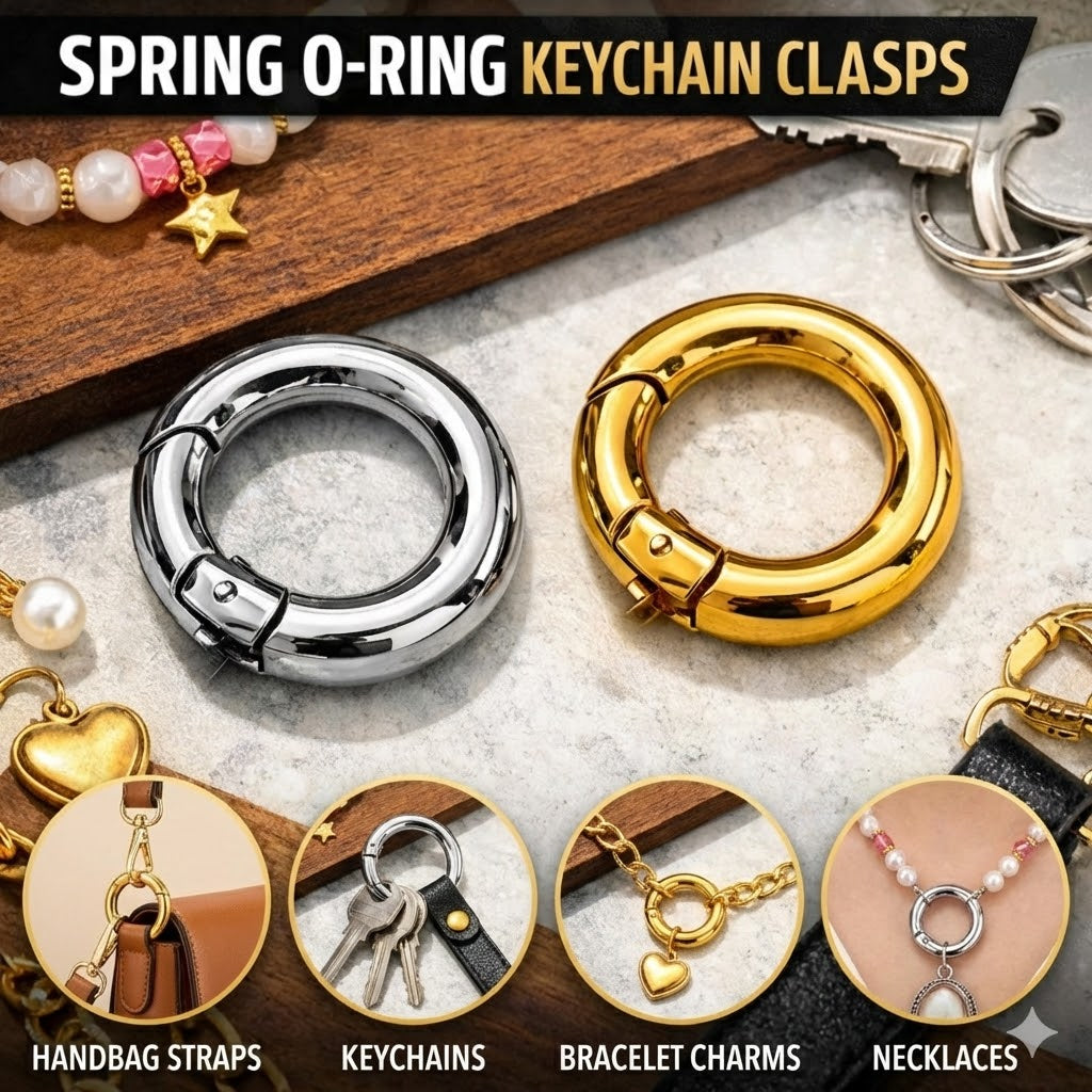 Spring O-Ring Clasps (2pcs) | Openable Keychain Bag DIY