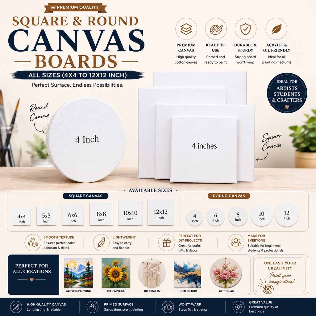 Square & Round Canvas Boards