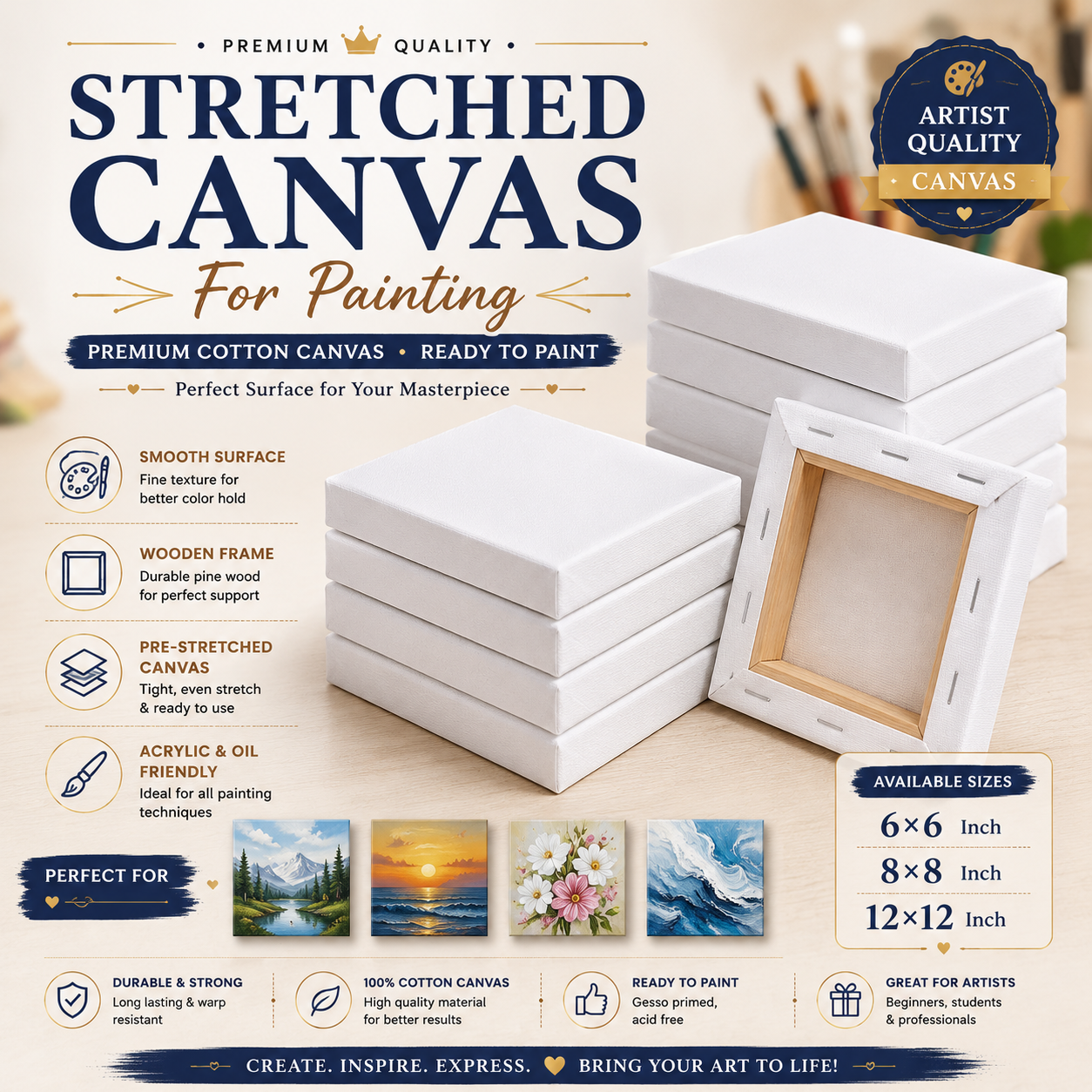 Stretched Canvas for Painting
