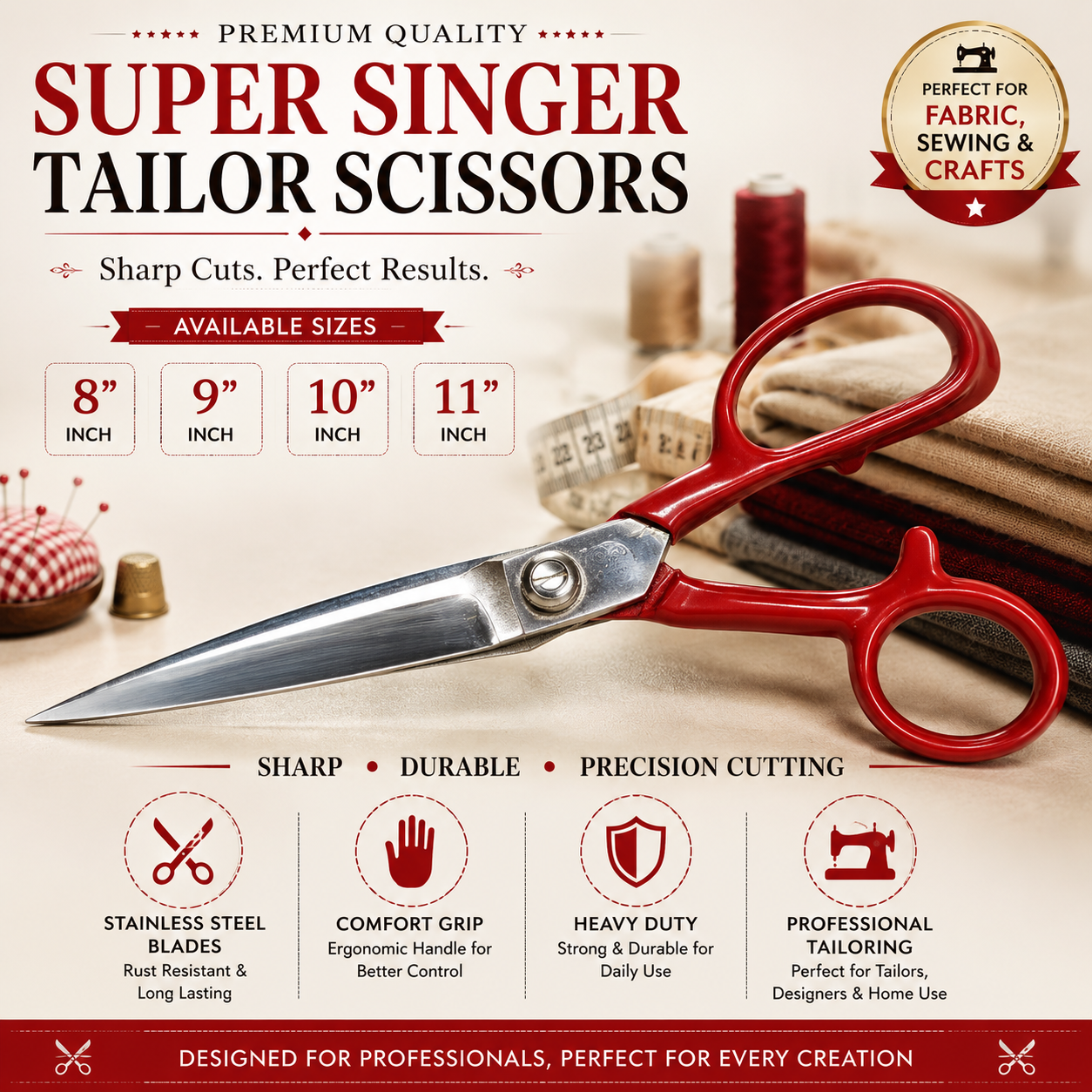 Super Singer Tailor Scissors 8″–11″