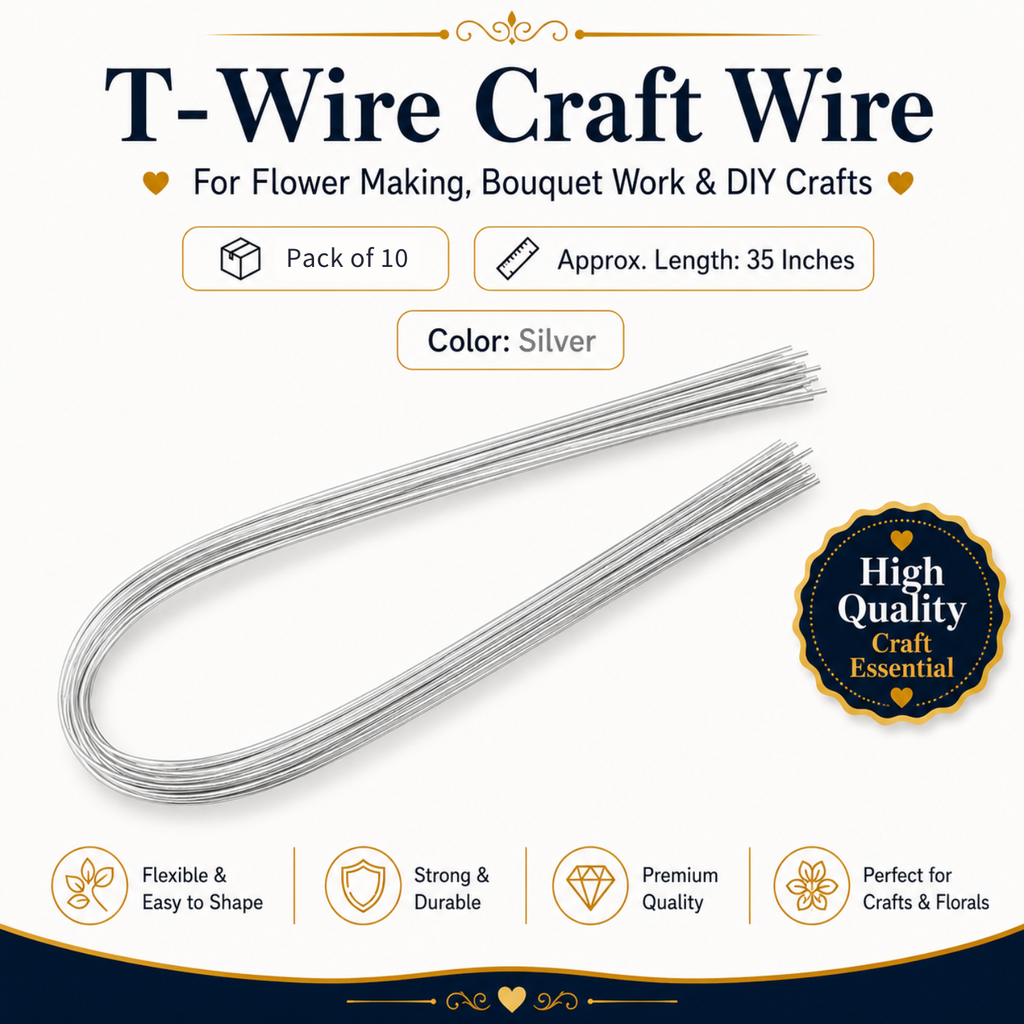 T-Wire Craft Wire for Flower Making (10 Pcs)