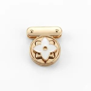 Floral Round Lock Golden