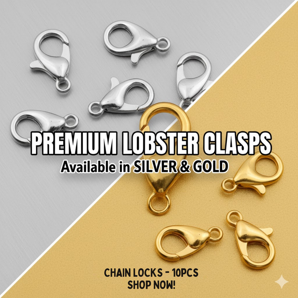 Premium Lobster Clasps (10pcs) | Silver & Gold Jewelry DIY