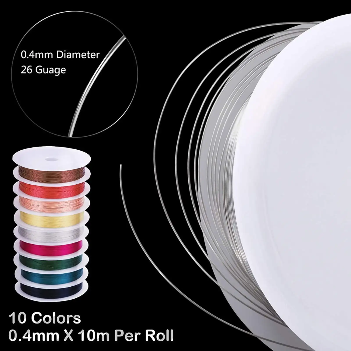 Multicolor Copper Jewelry Wire 10 Rolls