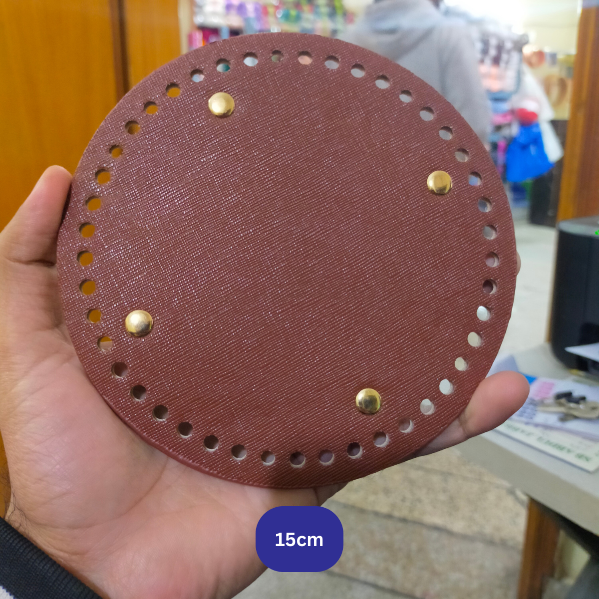 Premium Leather Bag Base Round Shaper | DIY Crochet Knit