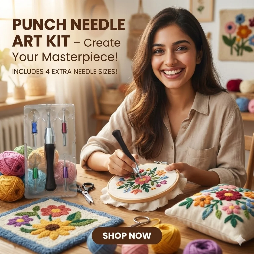 5-in-1 Adjustable Punch Needle Kit | Ergonomic Multi-Size