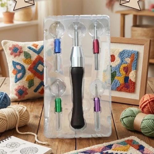 5-in-1 Adjustable Punch Needle Kit | Ergonomic Multi-Size