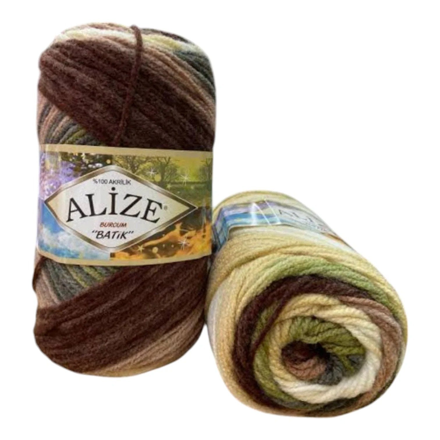 Alize Burcum Batik Yarn – 100% Acrylic, 100g Skein, 210m