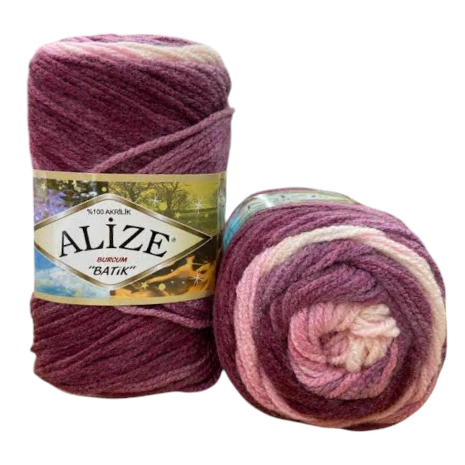 Alize Burcum Batik Yarn – 100% Acrylic, 100g Skein, 210m