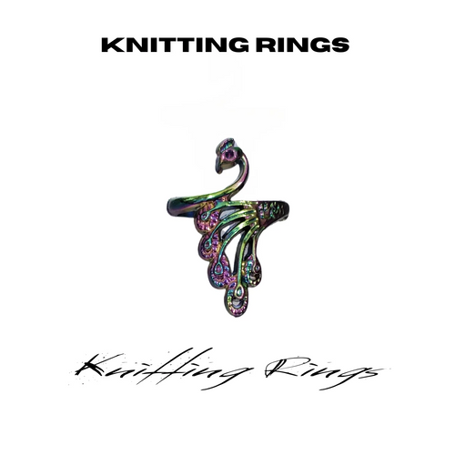 Adjustable Peacock Knitting Ring Yarn Guide | Finger Tension