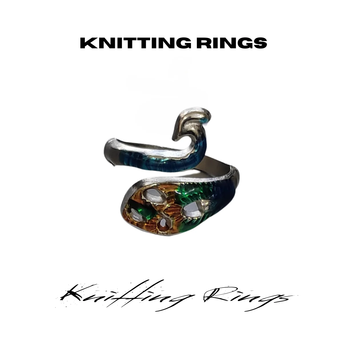 Adjustable Peacock Knitting Ring Yarn Guide | Finger Tension