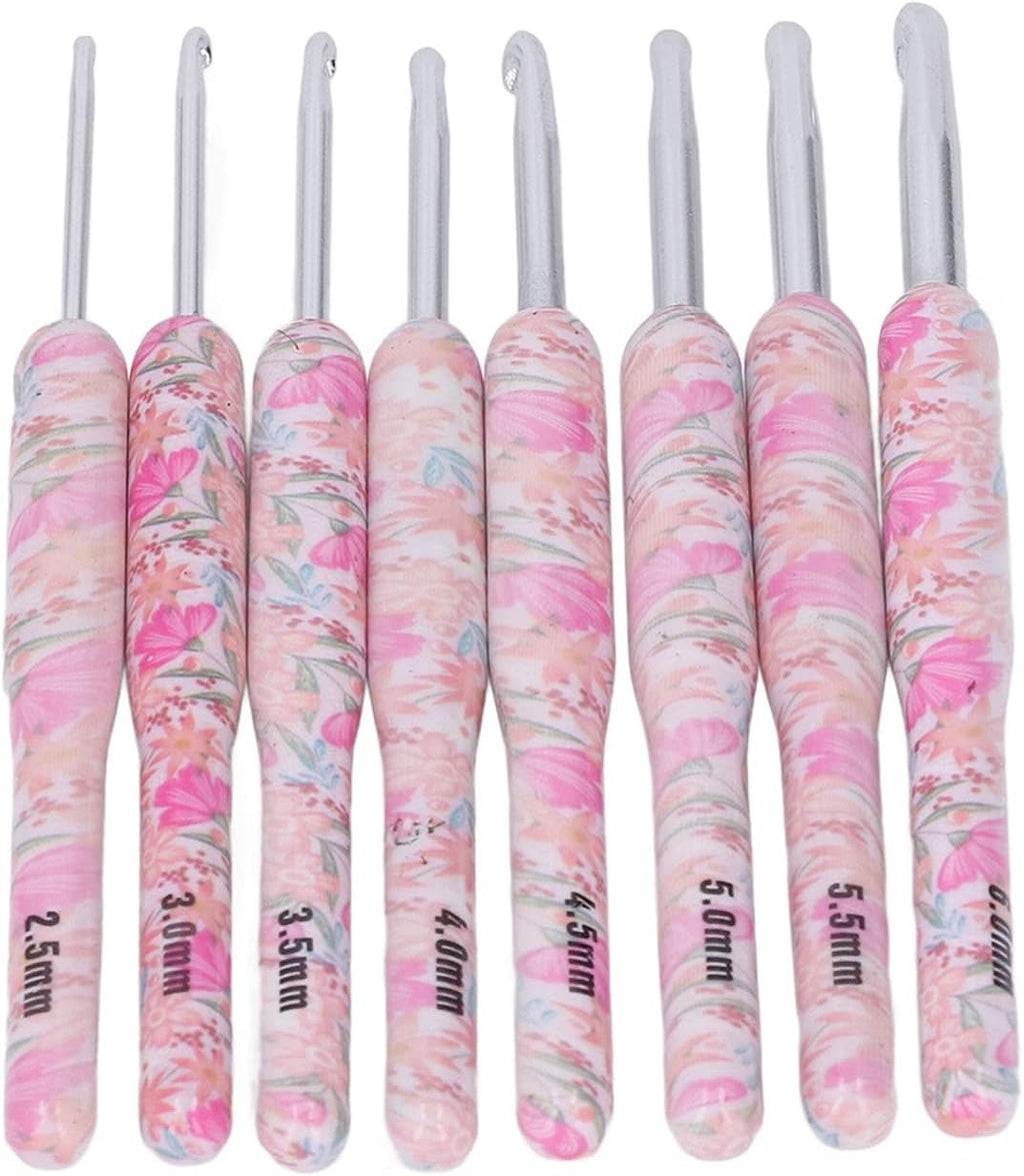 Floral Cushioned Crochet Hook Set