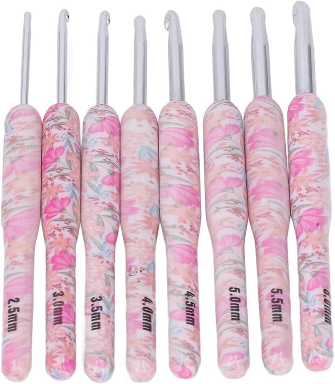 Floral Cushioned Crochet Hook Set