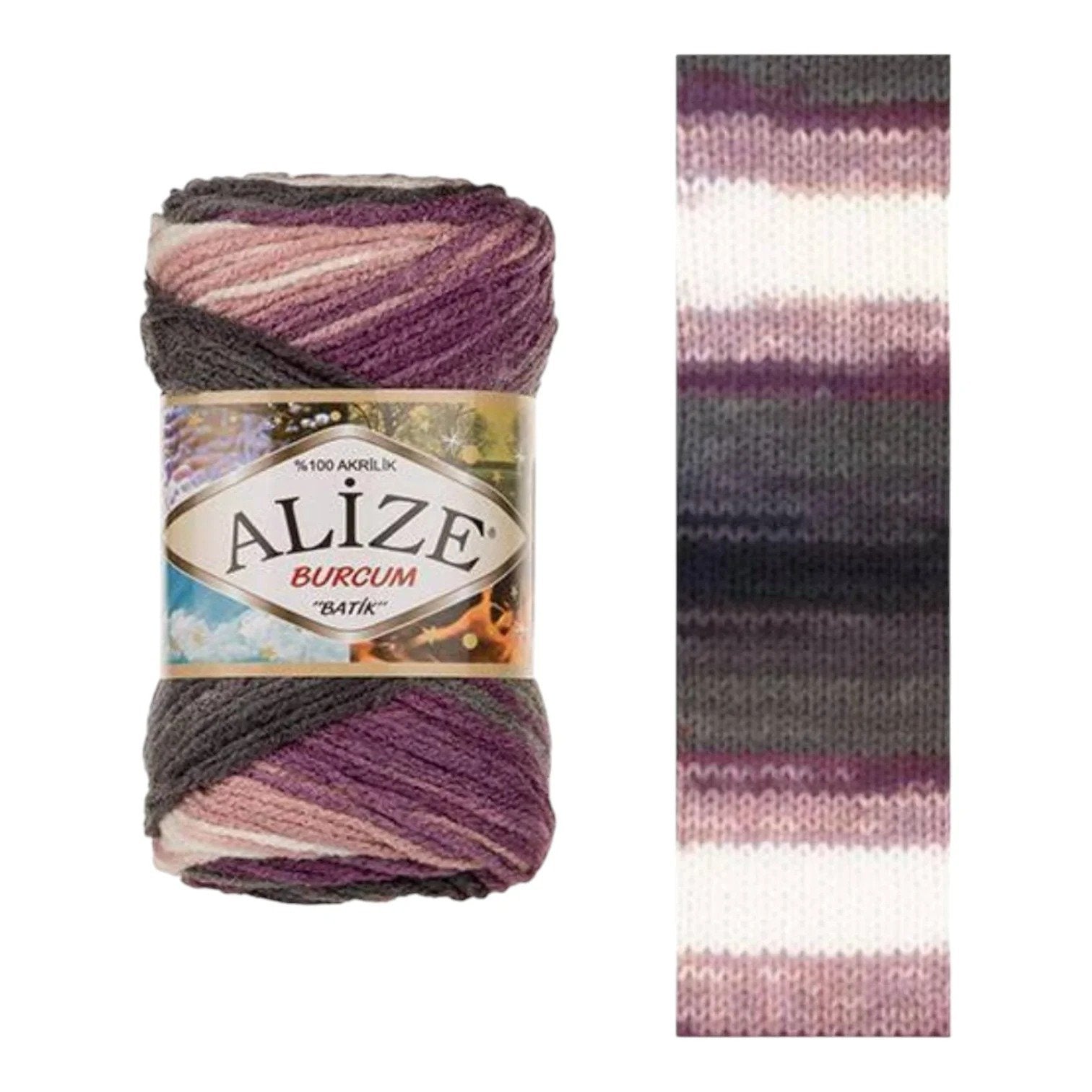 Alize Burcum Batik Yarn – 100% Acrylic, 100g Skein, 210m