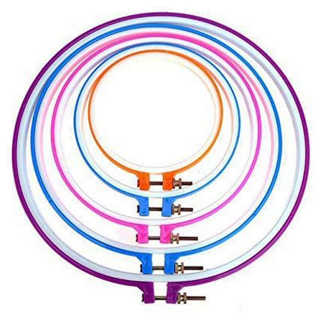 Set of 7 Colorful Plastic Embroidery Frame