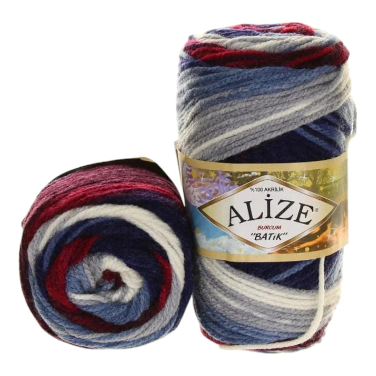 Alize Burcum Batik Yarn – 100% Acrylic, 100g Skein, 210m