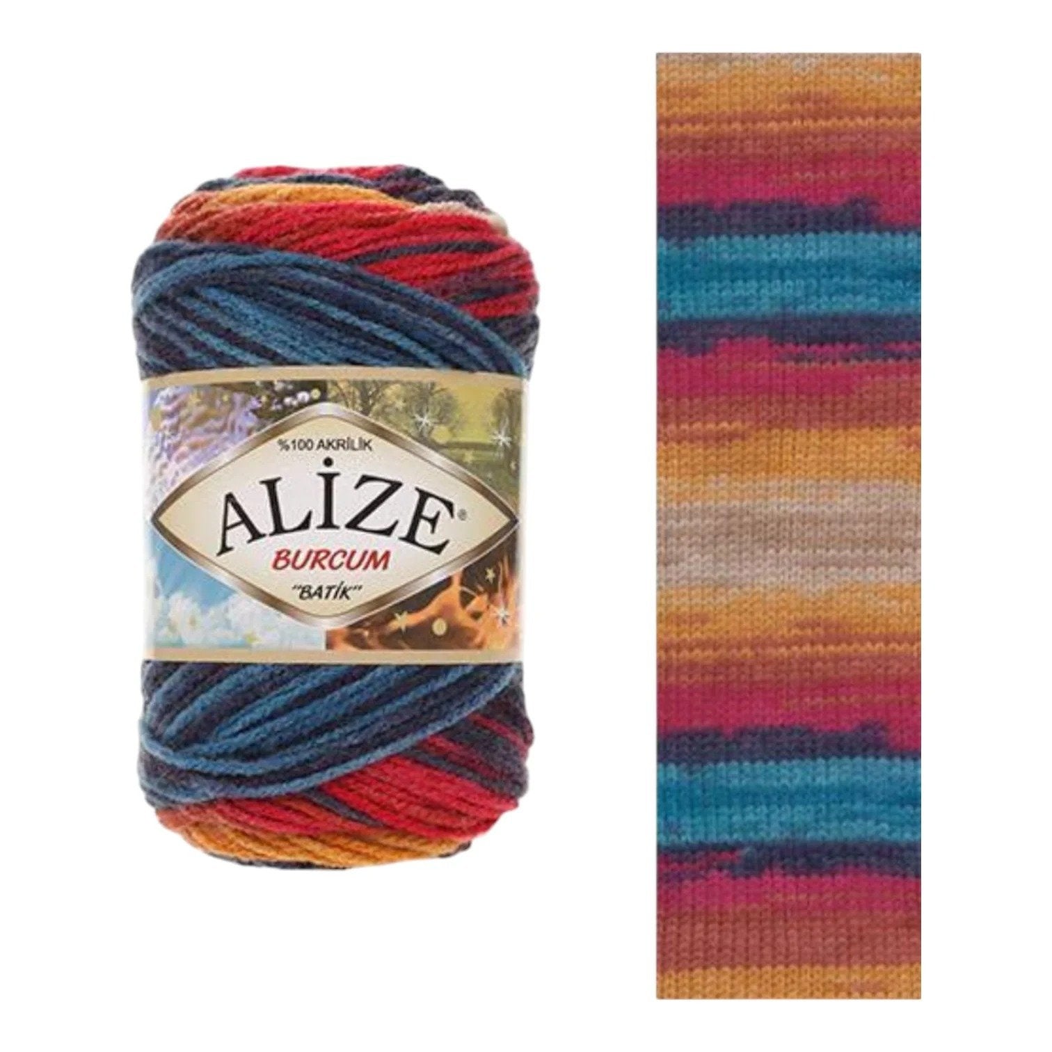 Alize Burcum Batik Yarn – 100% Acrylic, 100g Skein, 210m