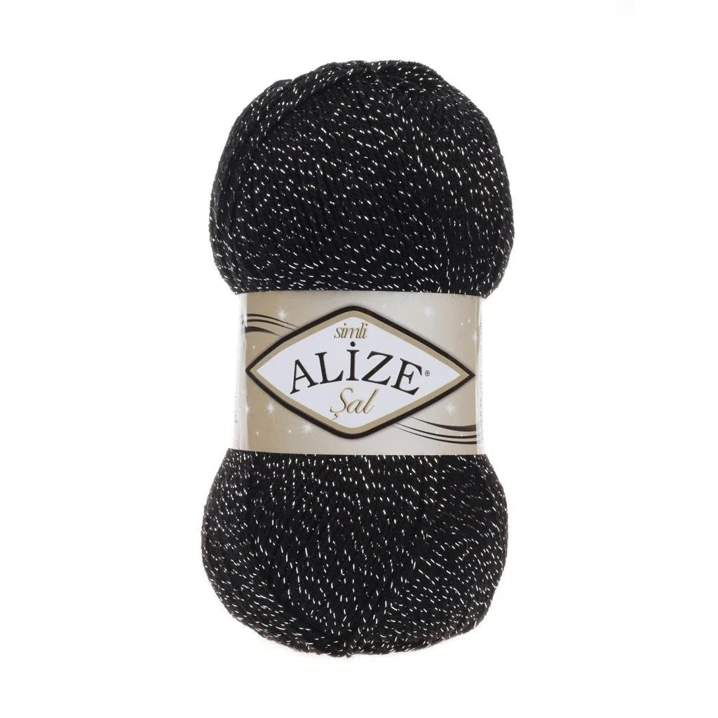 Alize Simli Sal Wool Yarn – 95% Acrylic, 5% Metallic | 100g Ball