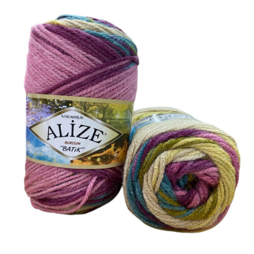 Alize Burcum Batik Yarn – 100% Acrylic, 100g Skein, 210m