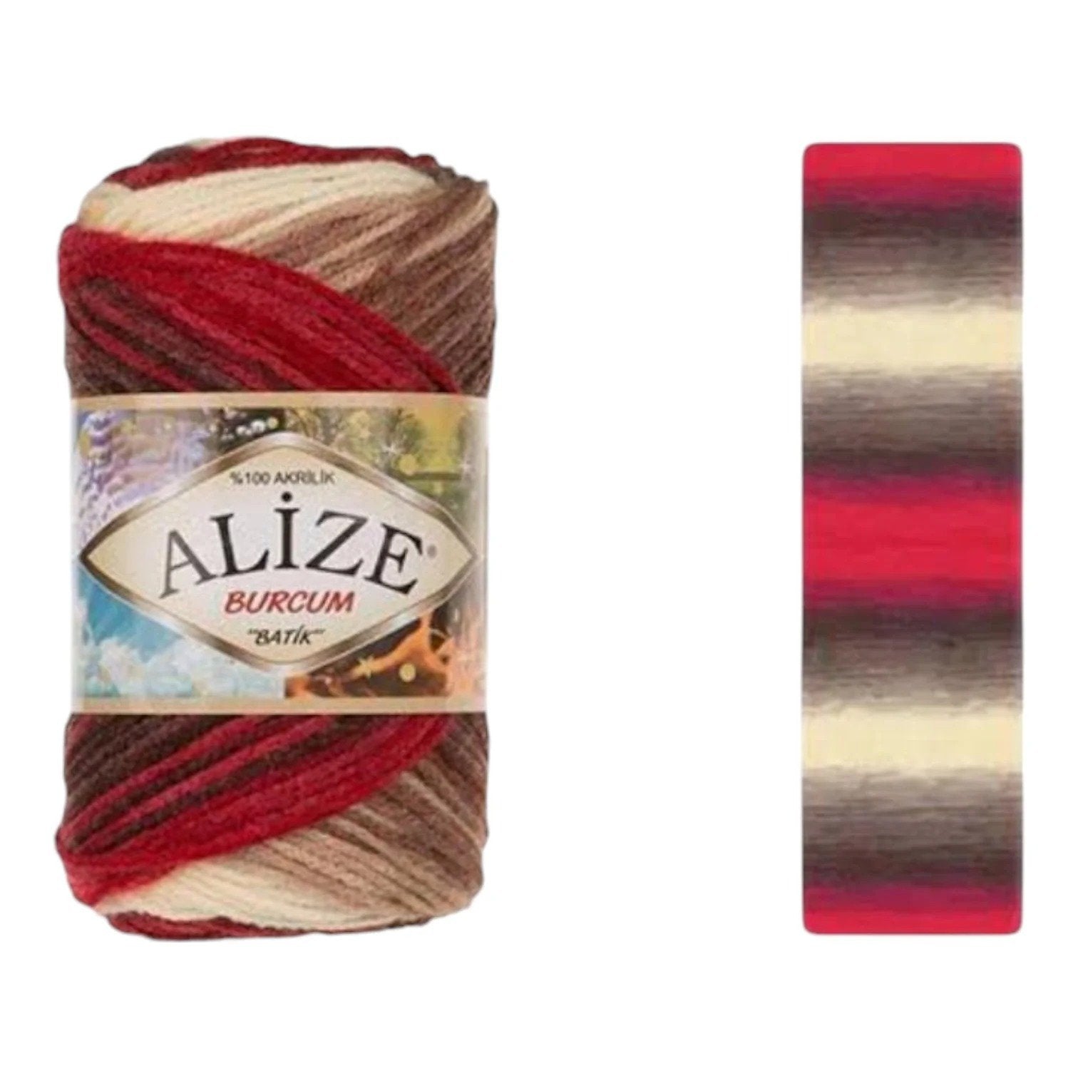 Alize Burcum Batik Yarn – 100% Acrylic, 100g Skein, 210m