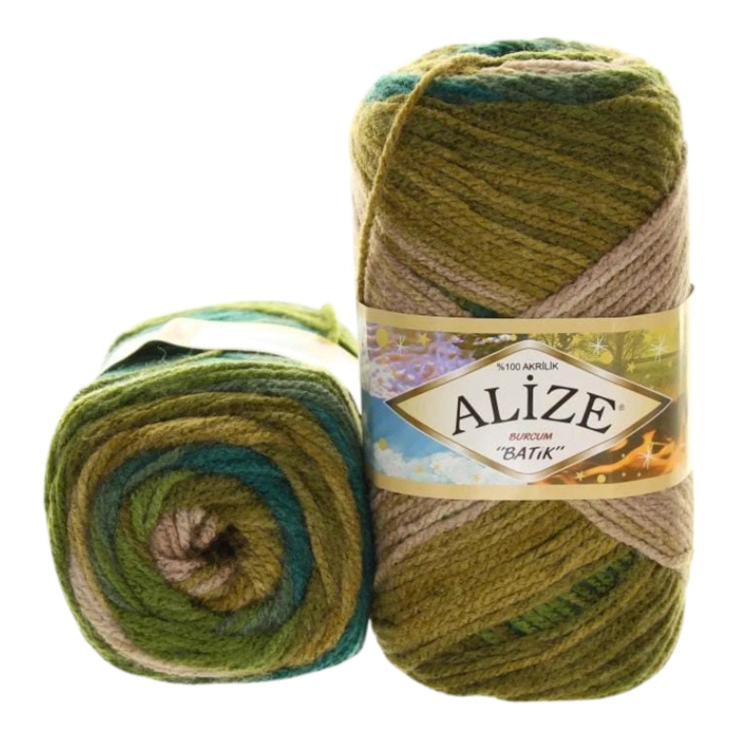 Alize Burcum Batik Yarn – 100% Acrylic, 100g Skein, 210m