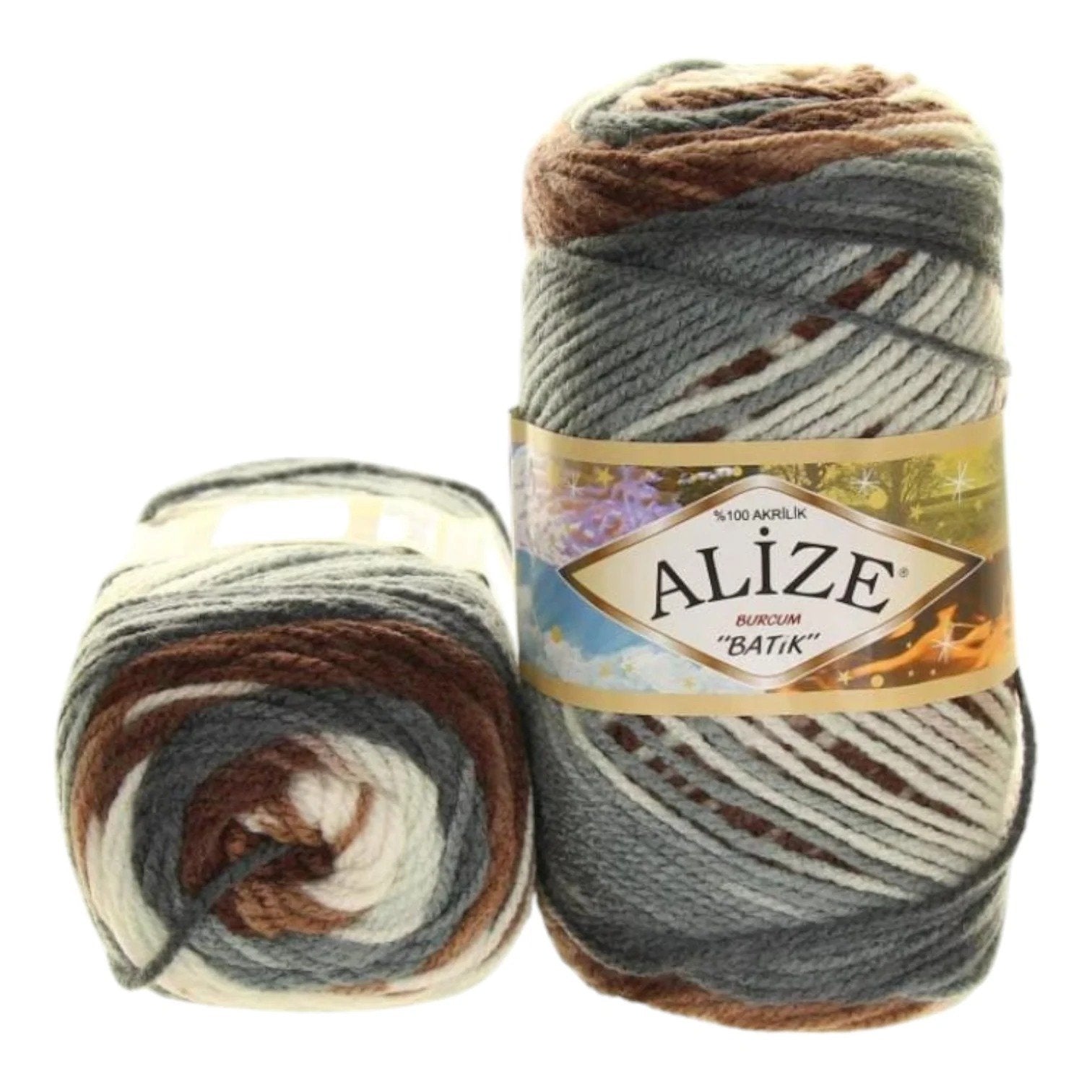 Alize Burcum Batik Yarn – 100% Acrylic, 100g Skein, 210m