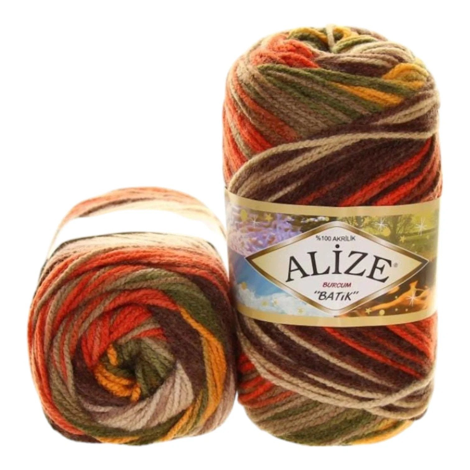 Alize Burcum Batik Yarn – 100% Acrylic, 100g Skein, 210m