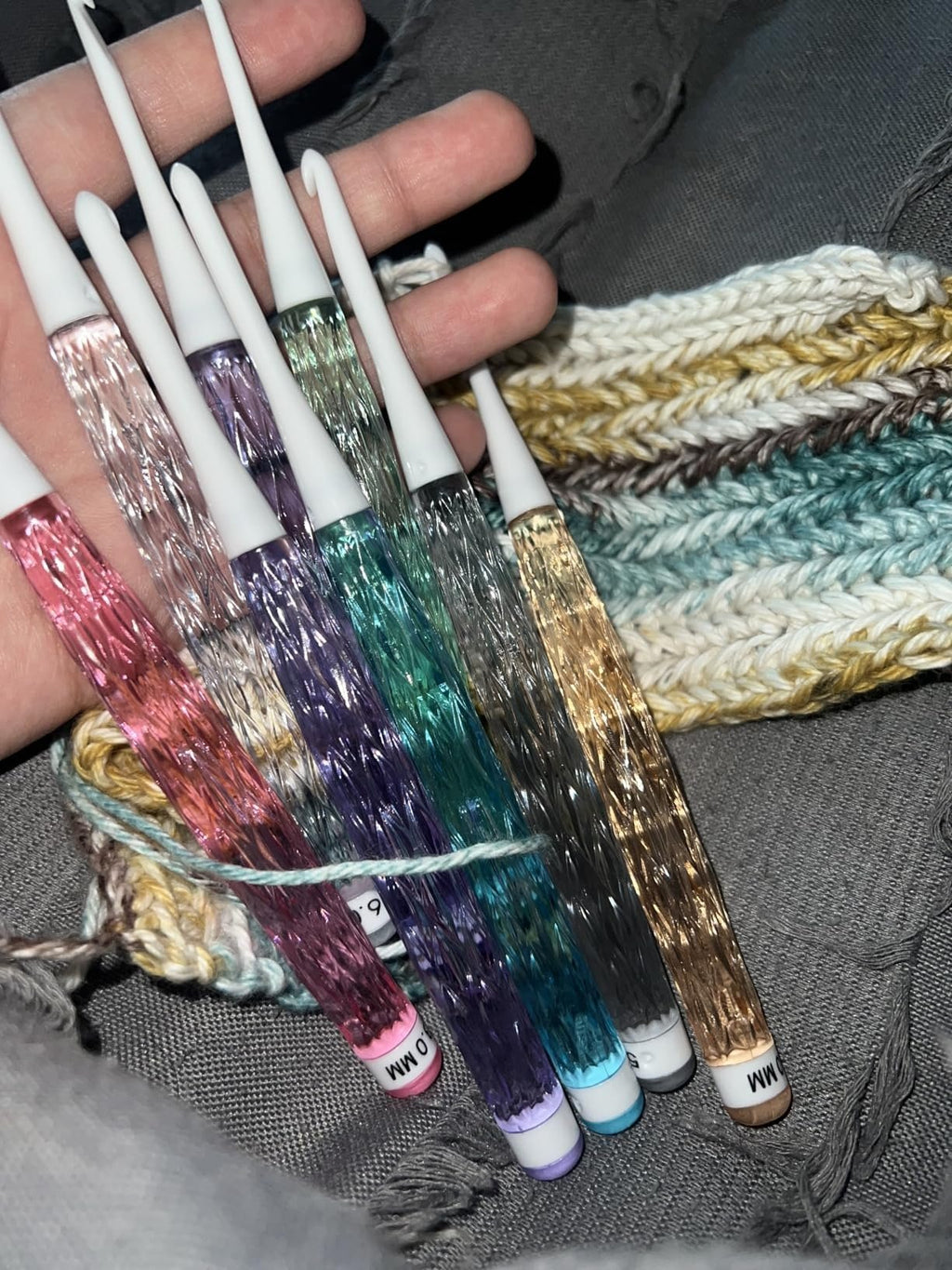 Coopay Ergonomic Inline Crochet Hooks Set | Comfort Grip