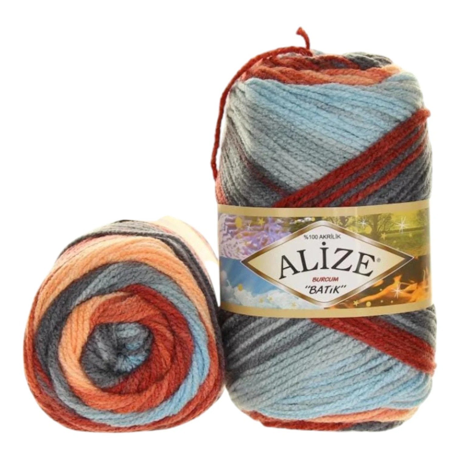 Alize Burcum Batik Yarn – 100% Acrylic, 100g Skein, 210m