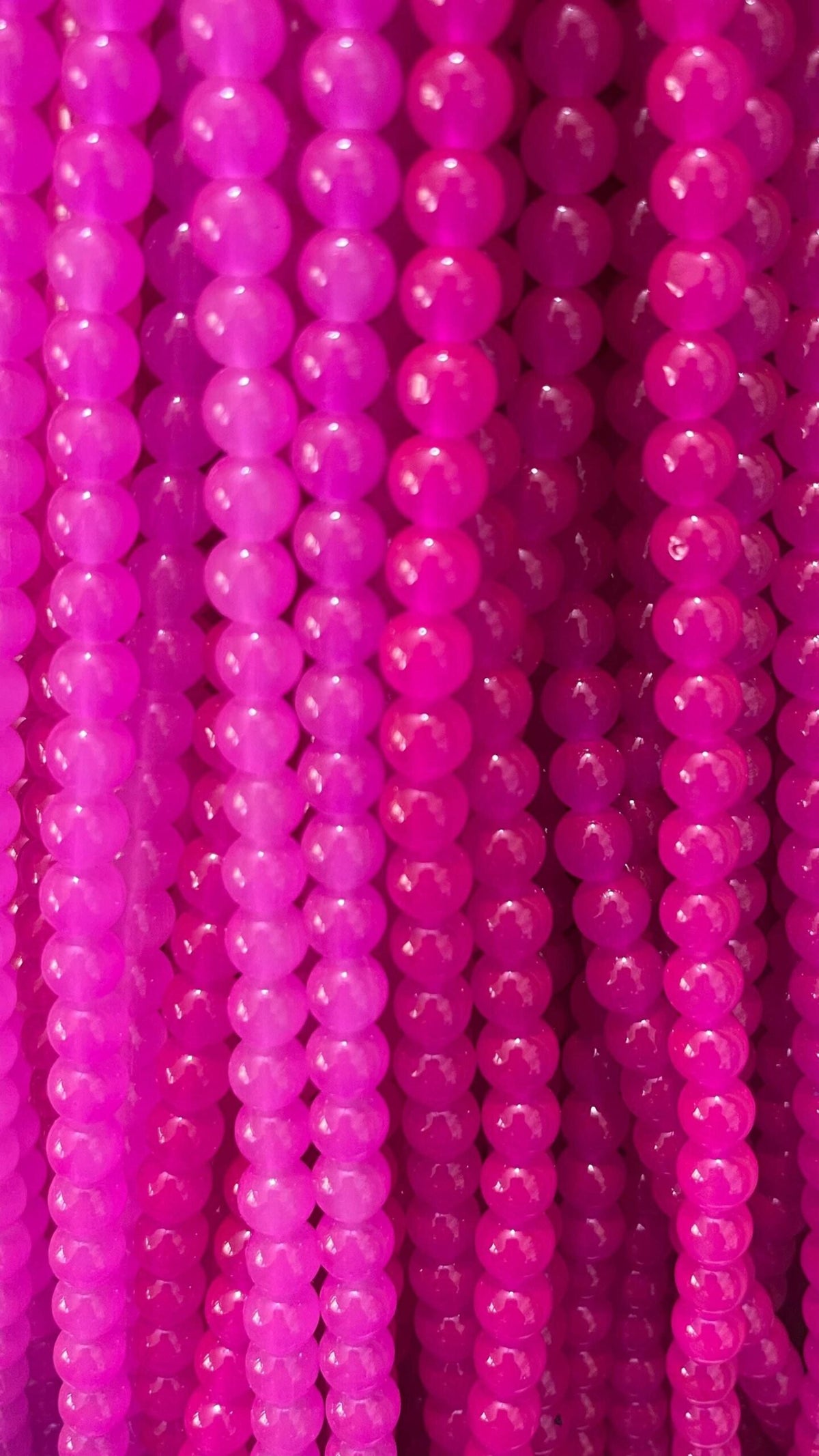 8mm Marble Beads – Shocking Pink