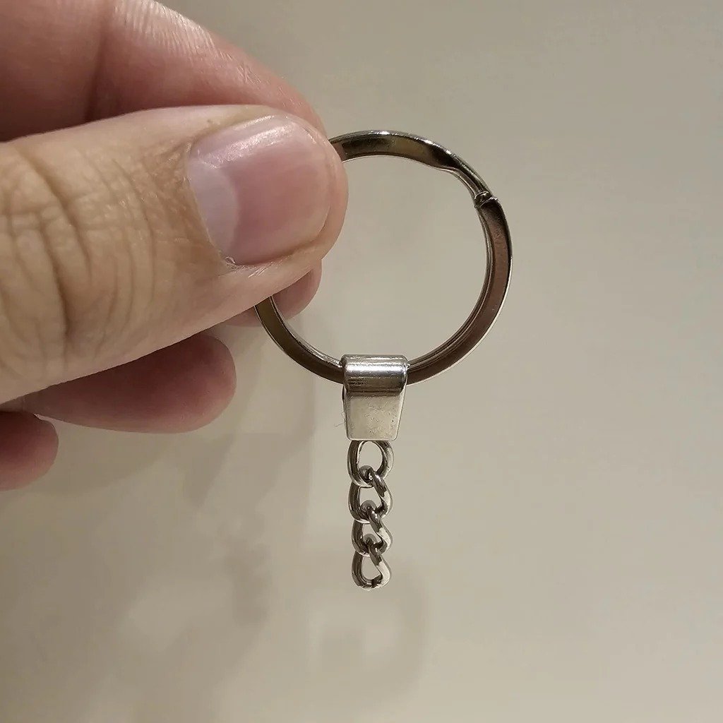 Premium 30mm Keyrings with Chain (12-Pack)