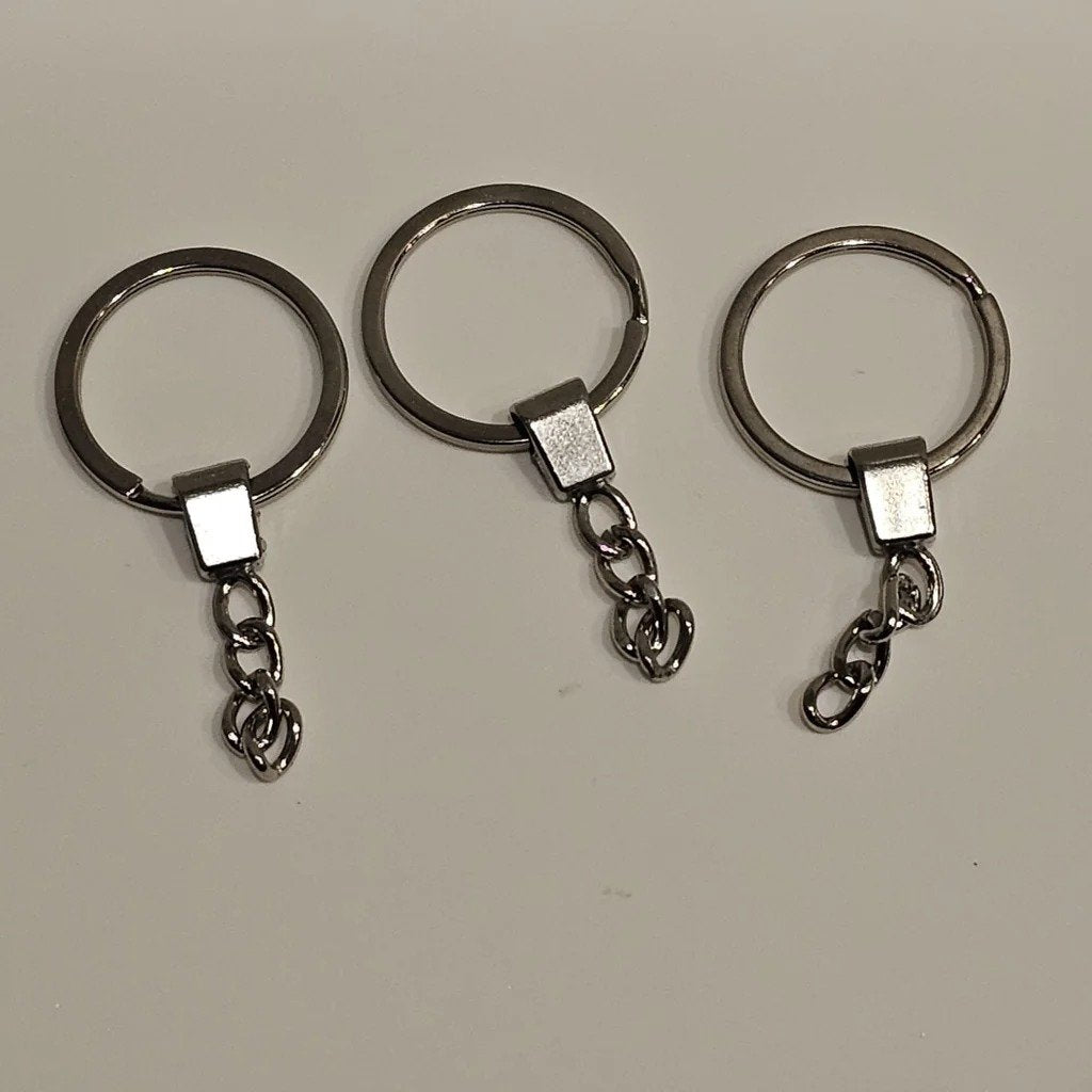 Premium 30mm Keyrings with Chain (12-Pack)
