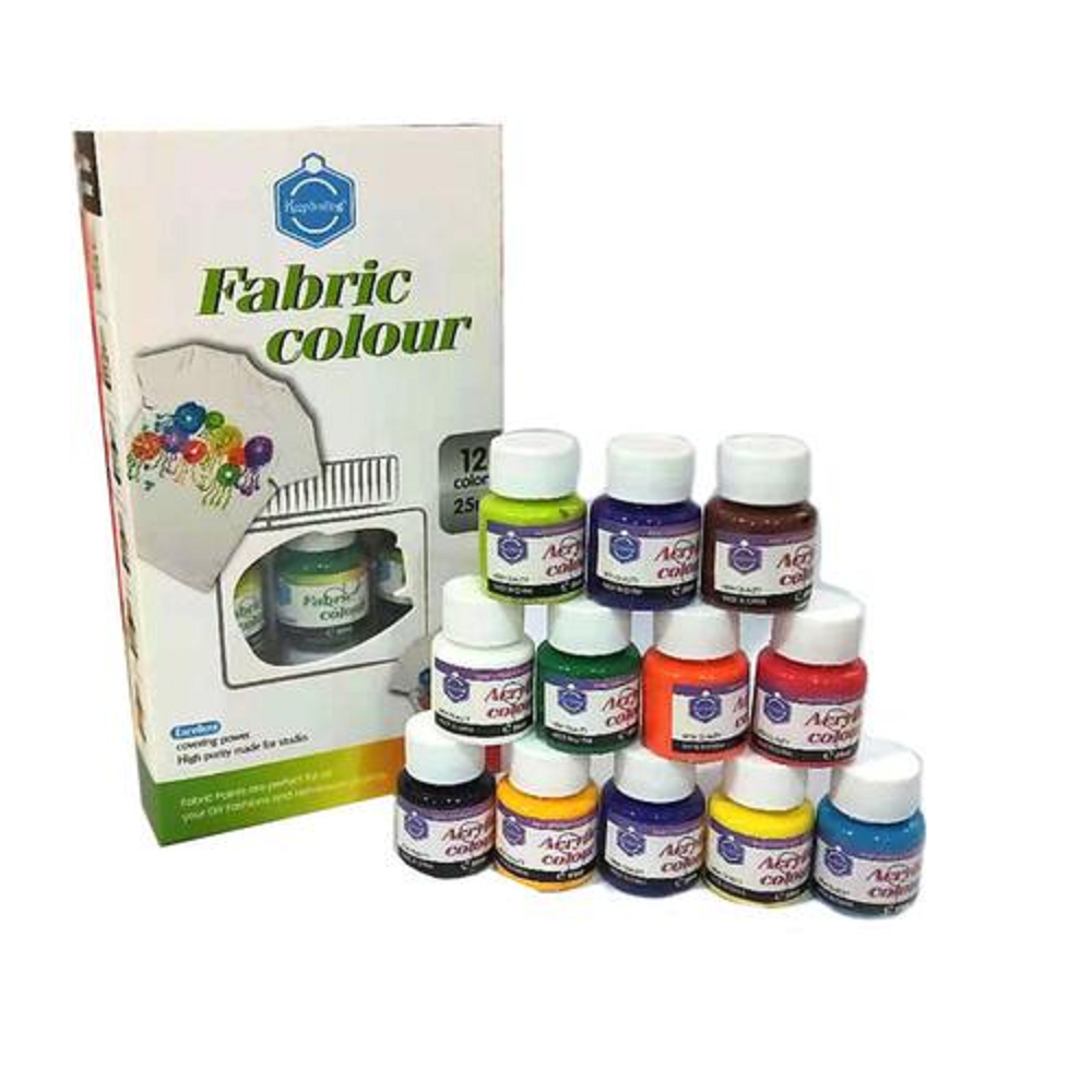 Keep Smiling Fabric Colour (12x25ml) | Textile Paints Set