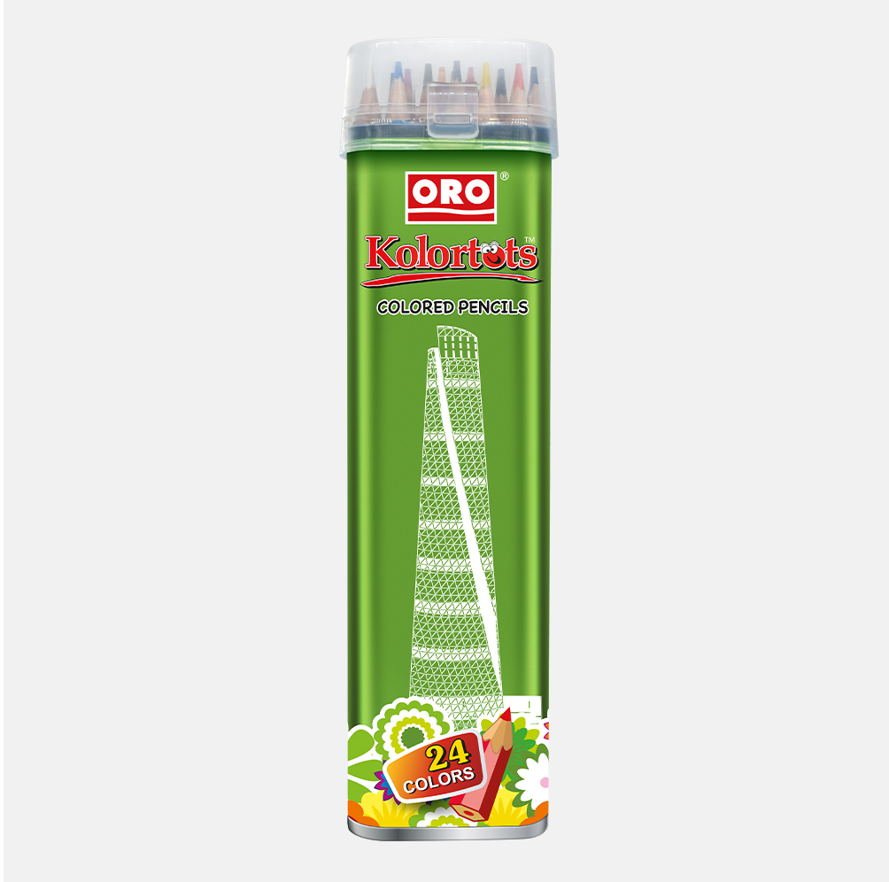 ORO Kolortots 24 Colored Pencils | Plastic Box Set