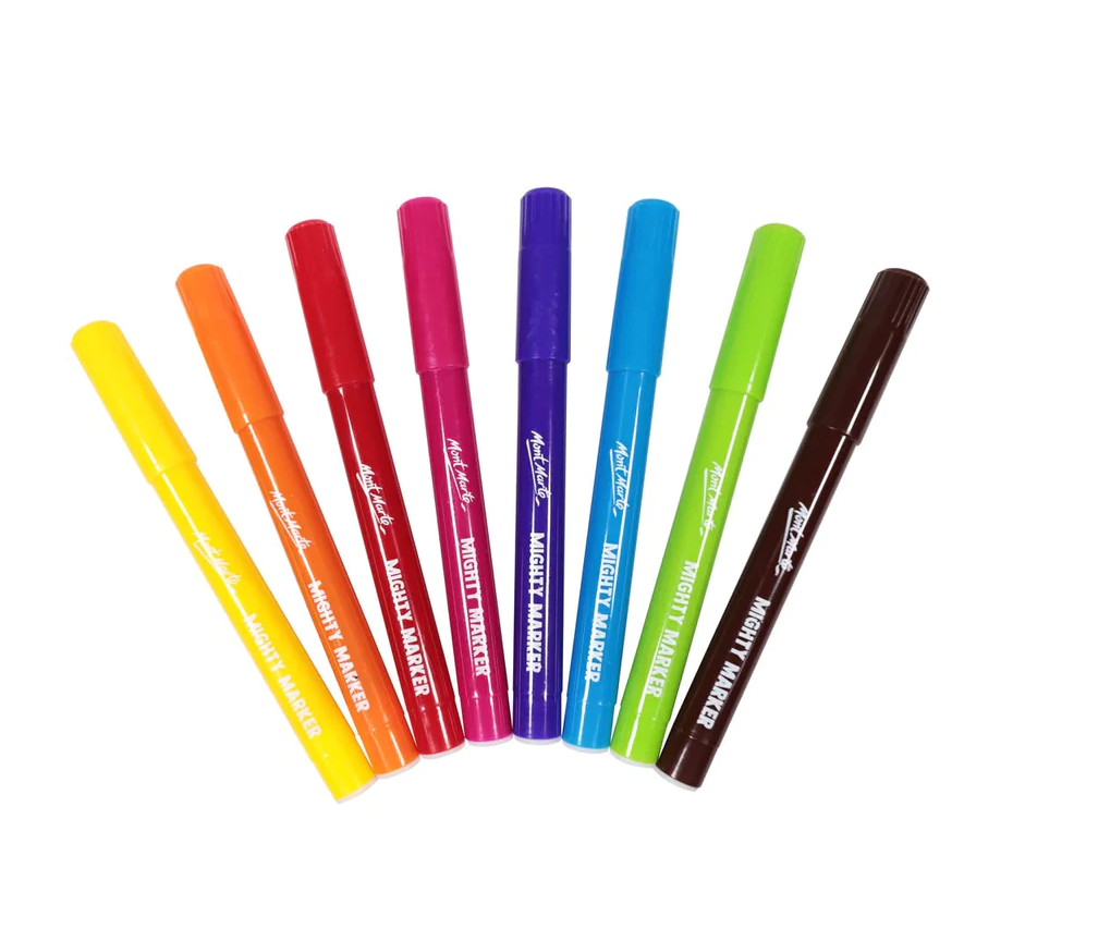 Mont Marte Mighty Markers (8 Colours) | Bright & Washable