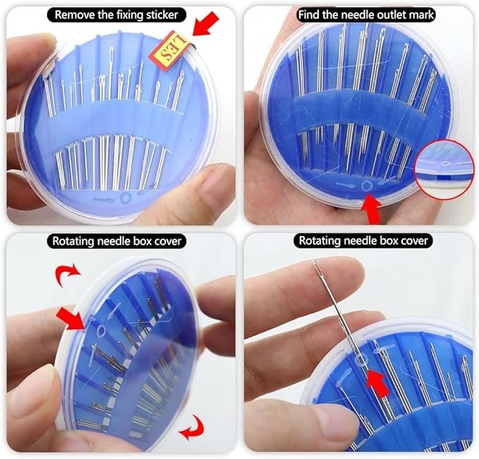 Needle Box Set for Hand Sewing | Large Eye Stitching Needles