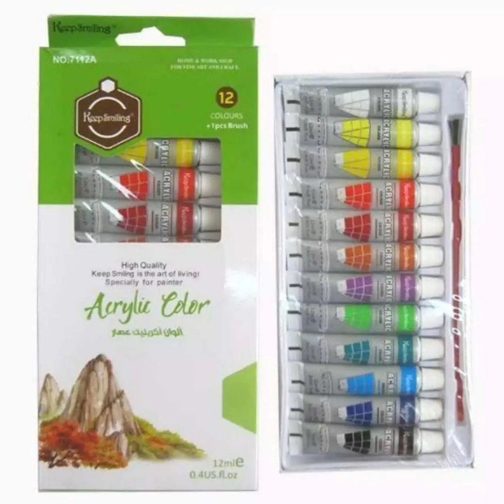 Acrylic Color Paints (12x6ml) | Art & Craft Paint Tubes
