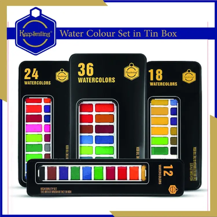 Keep Smiling Watercolor Set | 12, 18, 24, 36 Colours