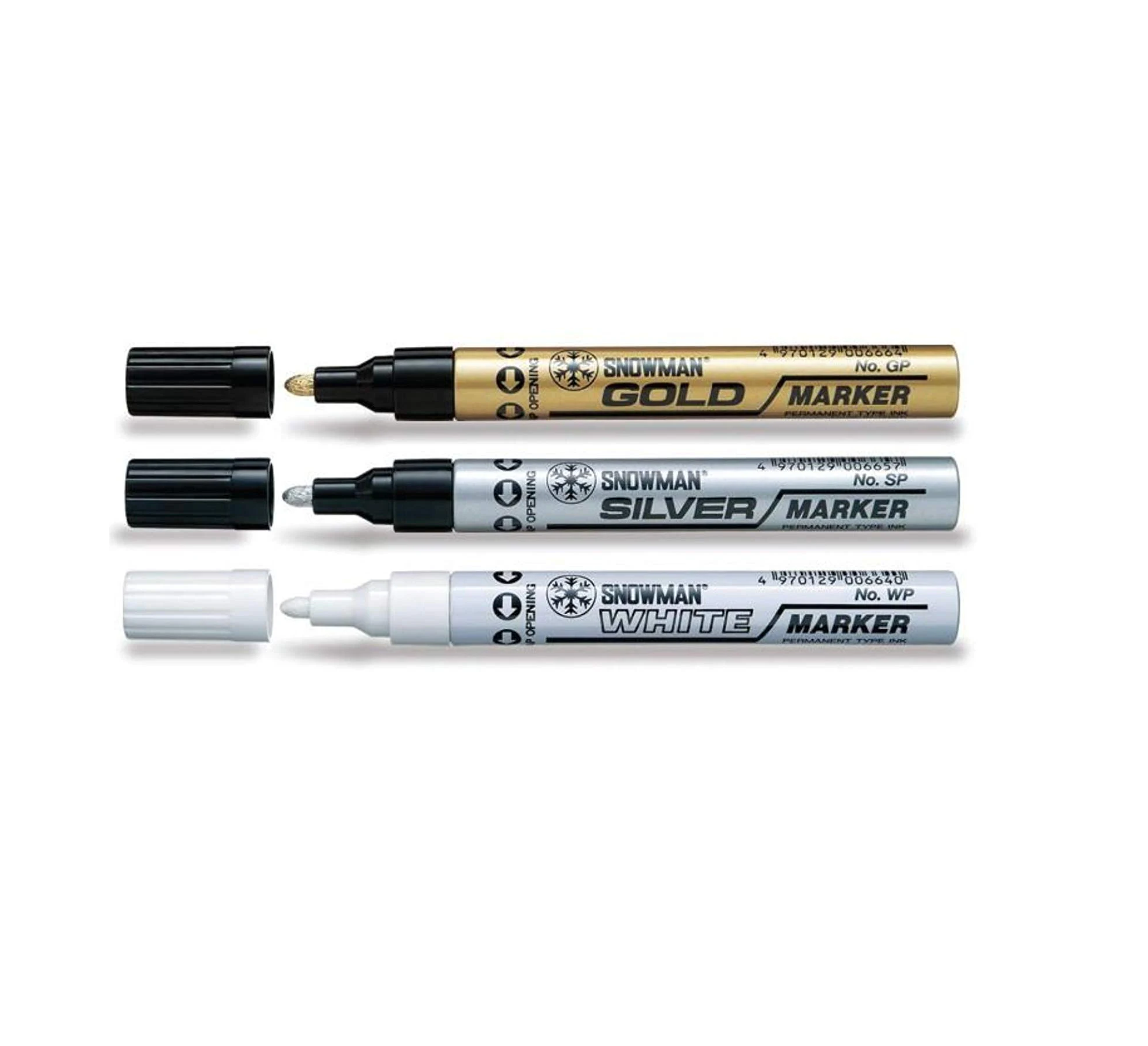 Snowman Paint Marker Permanent Round Tip (1pc) | White Gold Silver