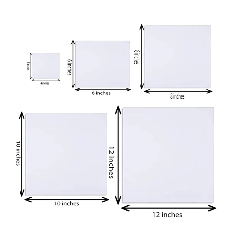 Square & Round Canvas Boards | All Sizes (4x4 to 12x12)