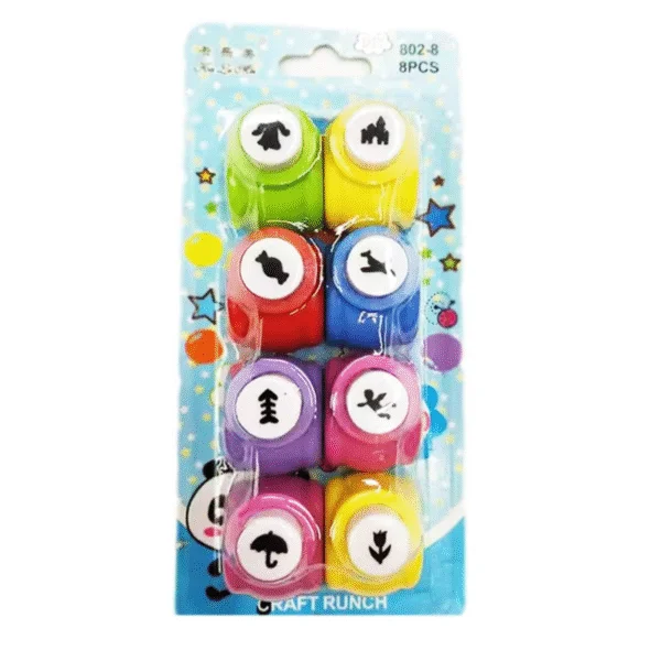 Mini Paper Punch Set (4, 8, 12 Pcs) | Cute Shape Crafts