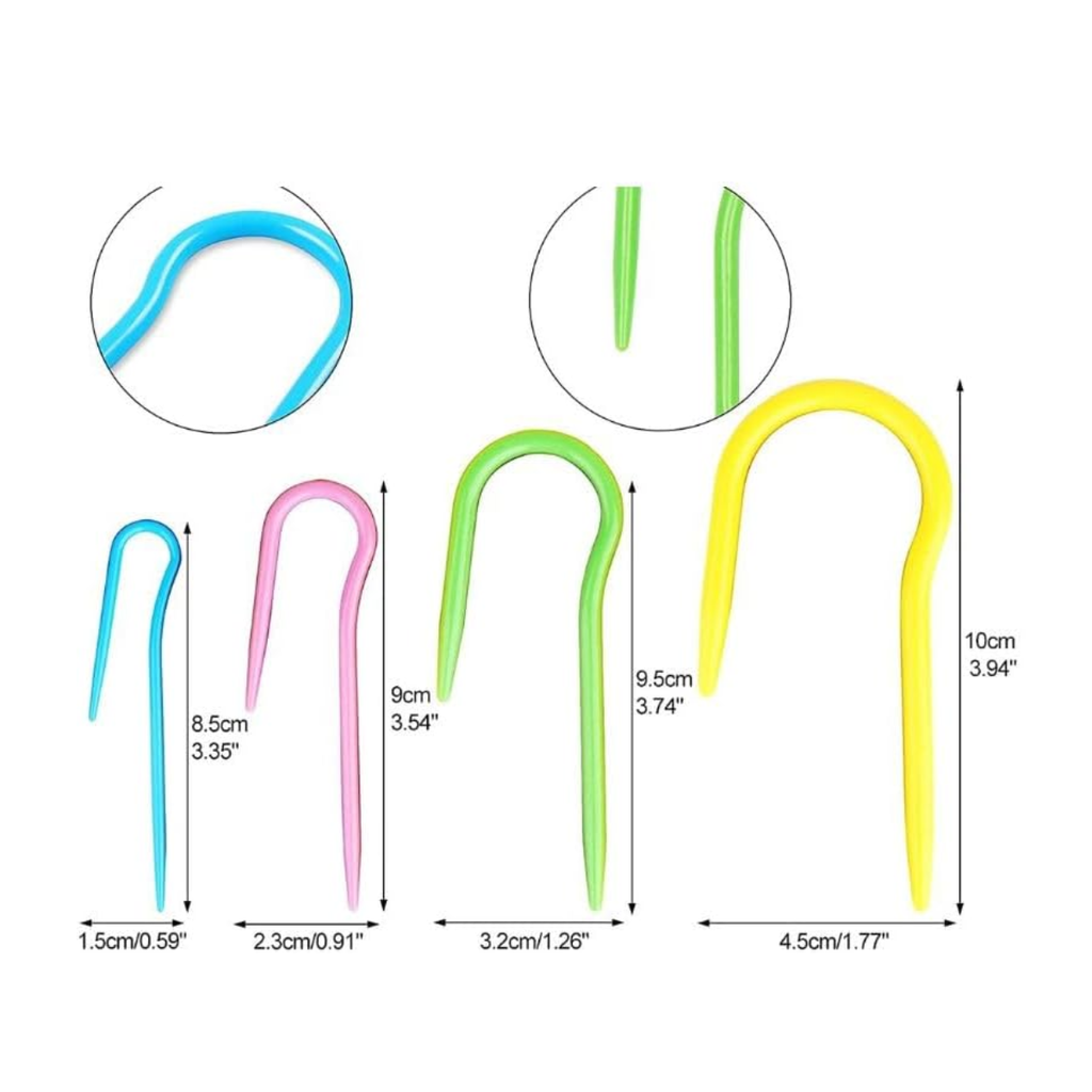 U Shape Cable Needle J Shape Curved Crochet