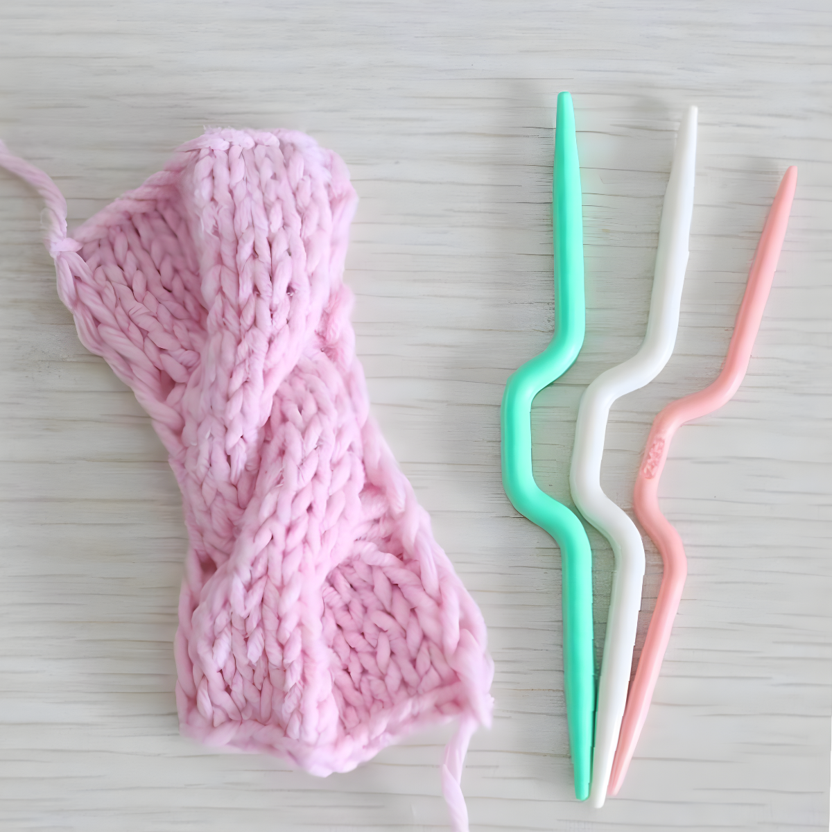 ABS Plastic Curved Knitting Needles 3pcs