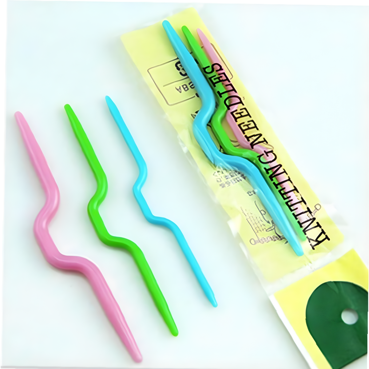 ABS Plastic Curved Knitting Needles 3pcs